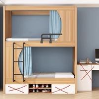 Lit superposé en métal au design moderne Meida, lit souple pour étudiants, appartement, maison d'hôtes, employés, auberge de jeunesse, dortoir avec bureau