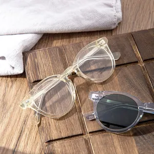 Wholesale Luxury Multi Color Adult Semi-Circular Curved Glasses Transparent Acetate Glasses Frame