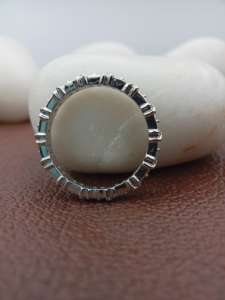 เครื่องประดับ BOJ FINE แหวนเพชรทรงโค้งอินฟินิตี้ คัตติ้ง VVS มอยส์ซาไนต์ เพชรเลี้ยงในห้องปฏิบัติการ สำหรับงานหมั้น งานครบรอบ งานแต่งงาน แหวนแบบเต็มวง - Product Image 2