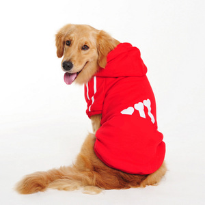Sweat-shirt en polaire à capuche pour grand chien, vêtements pour animaux de compagnie avec imprimé d'os pour Golden Retriever, Husky et <span class=keywords><strong>Labrador</strong></span> - Product Image 2