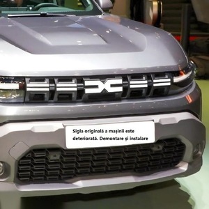 Dacia Front Grill Logo Emblem Aluminum Luxury Style Glue Tape Installation - Product Image 5