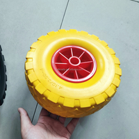 Roue pleine en polyuréthane 10 pouces 4.10/3.50-4 avec jante en plastique et roulement à rouleaux, certifiée CE, capacité de charge 100 kg pour chariot