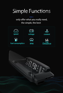 Phiên bản nâng cấp h408c xe HUD OBD2 Đồng hồ tốc độ đầu lên hiển thị tốc độ lái xe dữ liệu kính chắn gió Máy chiếu tiêu thụ dầu KMH MPH - Product Image 2