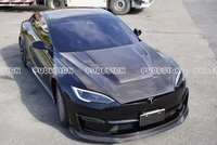 Capot avant en fibre de carbone style V pour Tesla Model S 2023 à 2026, pièce de modification automobile