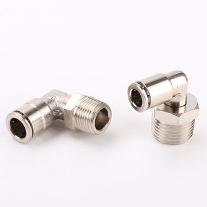 Conector Rápido de Cobre Niquelado Serie PL, Codo de Ángulo Recto, Alta Temperatura, Alta Presión, Resistente a la Corrosión, Piezas Neumáticas - Product Image 2