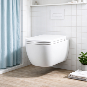 <span class=keywords><strong>Inodoro</strong></span> <span class=keywords><strong>Suspendido</strong></span> sin Borde, de Cerámica Blanca, con Asiento de Cierre Suave, <span class=keywords><strong>Inodoro</strong></span> Moderno para Instalar sobre <span class=keywords><strong>Cisterna</strong></span> Empotrada - Product Image 2