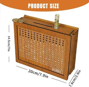 <span class=keywords><strong>Salvadanaio</strong></span> all'ingrosso fai da te, facile da montare, organizer per la pianificazione del budget, cassetta di sicurezza <span class=keywords><strong>vintage</strong></span> in legno con numeri e gradi di controllo - Product Image 2