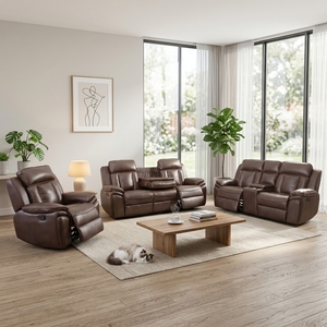 Ensemble de canapés inclinables modernes 3-2-1 en tissu pour salon, fauteuils inclinables de haute qualité et causeuse inclinable - Product Image 5