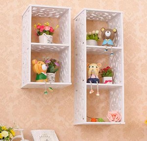 Estante decorativo de pared de fondo de TV hueco, estante de almacenamiento no perforado de PVC para el hogar, cocina, baño para almacenamiento de clientes - Product Image 4