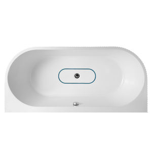 Banheira Artística Estilo Italiano com Listras, Banheira de Acrílico Independente Moderna Branca para Banheiro com Luz LED - Product Image 6