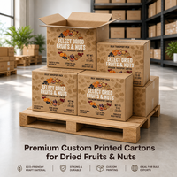 Premium op maat bedrukte kartonnen dozen voor gedroogd fruit en noten, milieuvriendelijk kraftmateriaal, bulk export transportdoos