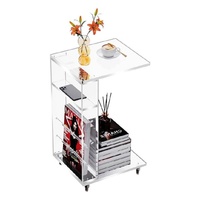 Table d'appoint en acrylique avec roulettes, étagère de rangement verte pour salle de bain, mobilier de maison pour balcon – Vente en gros directe usine