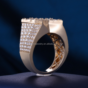 Hochwertiges individuelles 925 Sterling-Silber / Massivgold Fabrik individueller feiner <span class=keywords><strong>Ring</strong></span> gemischt Lab Diamant Sternring für Herren - Product Image 4