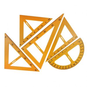 Reglas de Plástico Amarillas Triangulares Semicirculares Gigantes de Gran Tamaño para Profesores, con Asa para Dibujar - Product Image 1