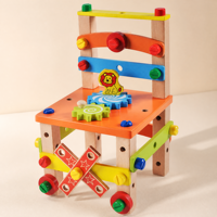 Juguete de Madera Desarmable, Silla con Tornillos y Tuercas, Rompecabezas de Ensamblaje para Niños