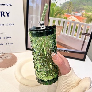 Vasos <span class=keywords><strong>de</strong></span> Vidrio al por Mayor con Pajita Resistentes al Calor para Beber Café, <span class=keywords><strong>Taza</strong></span> Creativa <span class=keywords><strong>de</strong></span> Color, Botella <span class=keywords><strong>de</strong></span> <span class=keywords><strong>Agua</strong></span> <span class=keywords><strong>de</strong></span> Vidrio - Product Image 6