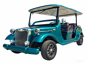 Carro de Golf Clásico Eléctrico Vintage de 11 Plazas Azul Retro para Bodas y Turismo - Product Image 4