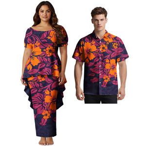 Chemise Aloha pour homme de haute qualité avec motif tribal personnalisé, robes polynésiennes haut de gamme pour femme, chemise samoane Puletasi, ensemble 2 pièces, costume de couple - Product Image 4