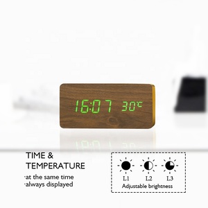 <span class=keywords><strong>Reloj</strong></span> despertador <span class=keywords><strong>de</strong></span> mesa LCD cuadrado, pantalla <span class=keywords><strong>de</strong></span> <span class=keywords><strong>hora</strong></span> y temperatura con Control <span class=keywords><strong>de</strong></span> voz - Product Image 2