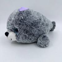 Peluche Mini Phoque de 14 cm avec Nœud Papillon, Adorable Animal Marin en Peluche, Douce Poupée de Petite Taille