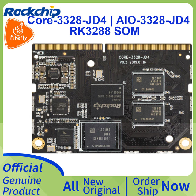 Rockchip RK3328 Firefly Core-3328-JD4 1G+8G SOM Quad-core 64-bit Core Board AI Neural Network Acceleration Chip