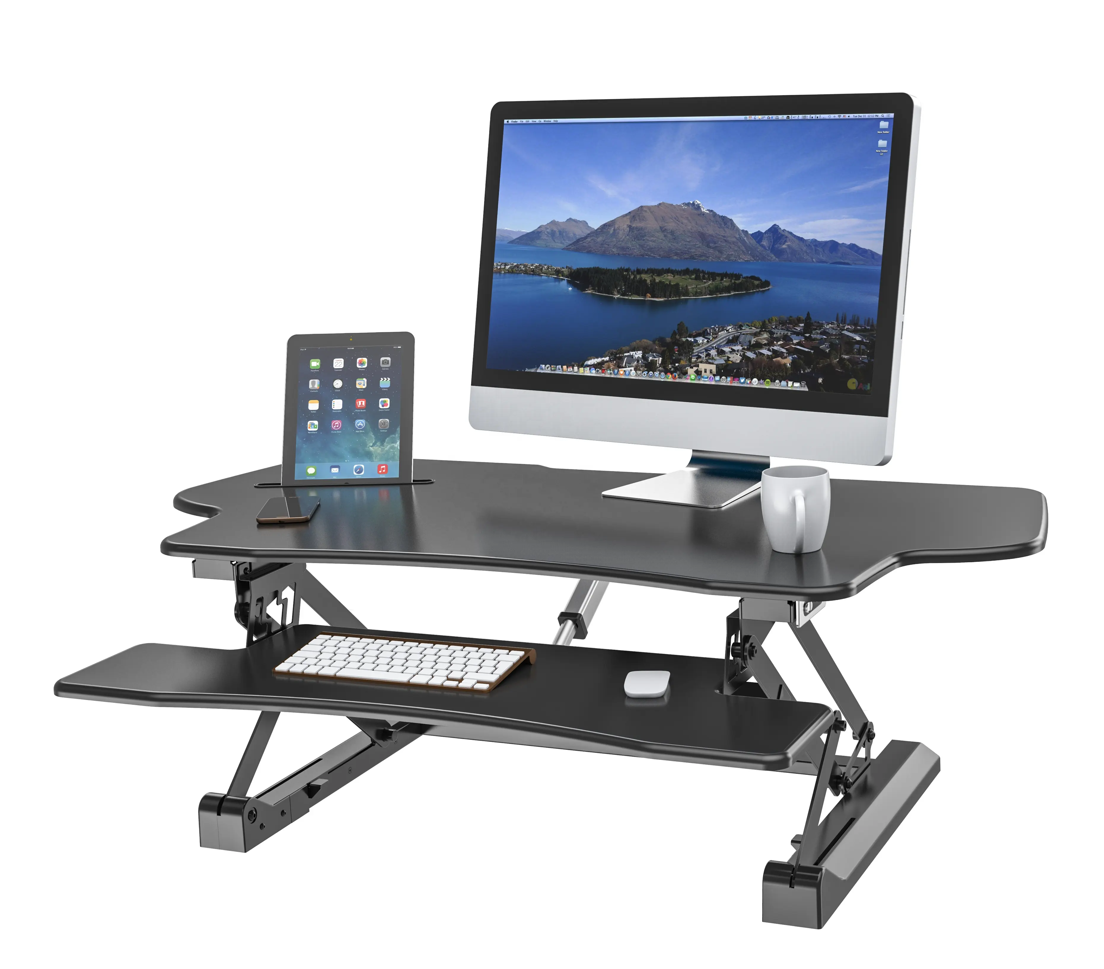 V-mounts Electric Desks Height Adjustable Sit Stand Desks Riser With Removable Board VM-LD07L-E