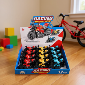 Racing Motorcycle Friction Powered 12 Pcs <b>Display</b> <b>Box</b> 9x8x14 Cm Toy Vehicle - Product Image 3