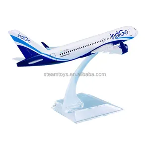 Model pesawat Indigo A320neo Airbus India Airlines 16cm Diecast mainan Model pesawat dan hobi menerima kustom OEM