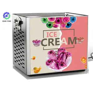Küçük kızarmış dondurma ev kullanılan dondurma yapma makinesi kızarmış yoğurt rulo makinesi