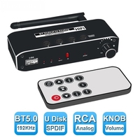 Convertisseur audio numérique vers analogique DAC 192KHz Récepteur Bluetooth Optique SPDIF Toslink Disque USB vers RCA Amplificateur Jack 3.5mm