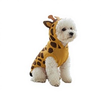 Costume de girafe pour chien, pull à capuche en tricot, tenue d'hiver thermique mignonne avec capuche et queue pour chiens de petite et moyenne taille par temps froid