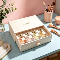 Boîte à parfum coulissante multi-compartiments personnalisée de qualité supérieure, surface mate, impression de logo pour échantillons de parfum