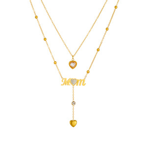 Cadena de Clavícula JY de Acero Inoxidable con Zirconia en Forma de Corazón, Diseño de Corazón Envuelto en Columna, Ideal como Regalo para el Día de la Madre - Product Image 5