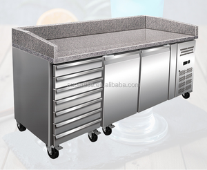 Comptoir réfrigéré pour sandwichs de qualité commerciale / Plan de travail en marbre utilisé pour les pizzas, les salades et les sandwichs - Product Image 4