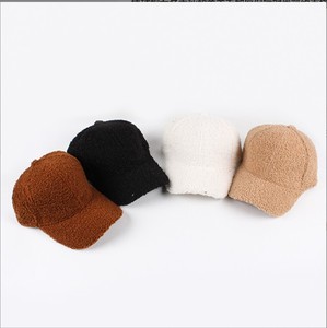 Logo personalizzato inverno Fuzzy cappellini da Baseball soffice orsacchiotto in pile Faux lana di agnello <span class=keywords><strong>cappello</strong></span> da Baseball per le donne degli uomini - Product Image 2