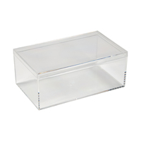 Boîte de présentation rectangulaire transparente en acrylique de qualité alimentaire de 17cm emballage de pain de biscuit de bonbons de mariage fait à la main en plastique de 2.5mm d'épaisseur
