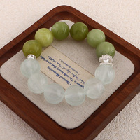 Bracelet en pierre Xiuyu naturelle polie, fluorite verte, bijou exquis minimaliste à la mode, bracelet perlé en cristal pour femmes