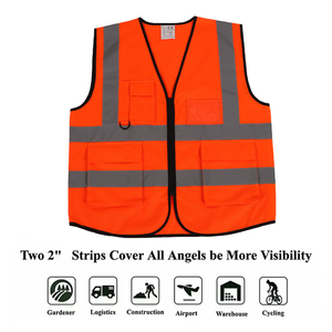 Colete de Segurança Refletivo para Construção com Design Leve e Faixas de Alta Visibilidade - Preço de Fábrica - Product Image 2