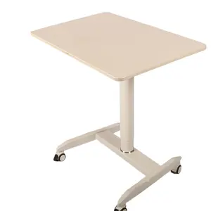 Höhen verstellbar Ergonomisch Sitzen zu Stehen Weißer Computer tisch mit Brems rolle Mobiler Laptop wagen Verstellbarer Schreibtisch Couch tisch