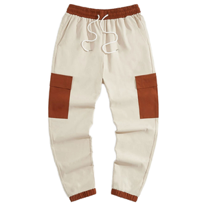 Pantalon cargo léger pour homme, 100 % coton lavé, respirant, taille ajustable, style streetwear décontracté - Product Image 1