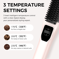 Brosse Lissante Céramique Portable en Gros, Brosse à Cheveux Ionique Chauffage Rapide Anti-Statique pour Coiffure Quotidienne à Domicile