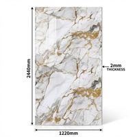 Panneaux muraux en PVC effet marbre doré blanc fluorescent, modernes, imperméables et résistants aux UV, pour salle de bain et entrepôt