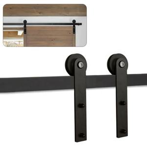 Kit de rails coulissants pour <span class=keywords><strong>porte</strong></span> de grange Gardens Bypass, 13 pieds, <span class=keywords><strong>double</strong></span> <span class=keywords><strong>porte</strong></span>, raccordement de rails, roue ronde, acier au carbone - Product Image 2