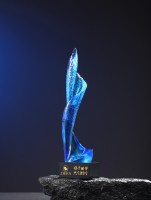 Trophée en verre antique en cristal haut de gamme K9 Prix Kaléidoscope de texte gravé personnalisé pour contribution exceptionnelle au prix de la musique