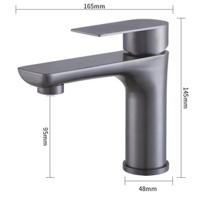 Robinet de lavabo en acier inoxydable 35 mm, mitigeur à poignée unique pour lavabo de salle de bain, eau chaude et froide - Product Image 4
