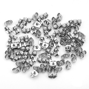 Puntas de mariposa de acero inoxidable en oro, oro rosa y plata, cuadradas, para la fabricación de pendientes, componentes de joyería DIY H1081 - Product Image 2