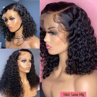 Pelucas de Cabello Humano Vietnamita Sin Pegamento 13x4 SDD, Peluca Bob de Cabello Humano Virgen Vietnamita con Doble Trama y Encaje Frontal HD para Mujeres Negras