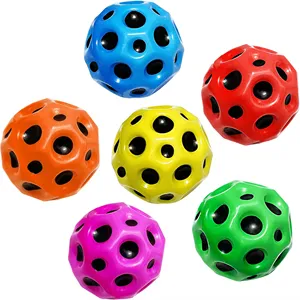 Dropshipping Products 2024 Resilience Soft Porous Bouncy Ball Anti-fall Moon Shape Ergonomic Design Kids Indoor Toy