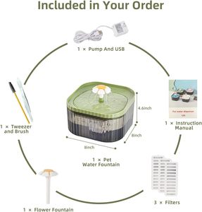Distributeur d'eau pour animaux de compagnie super silencieux avec pompe intelligente et 3 filtres de remplacement automatiques pour chiens - Product Image 4