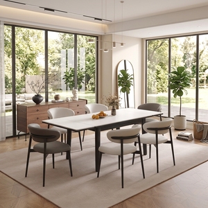 Table <span class=keywords><strong>à</strong></span> <span class=keywords><strong>manger</strong></span> moderne et écologique en pierre frittée extensible, <span class=keywords><strong>4</strong></span>-6 places, avec structure métallique télescopique, gain <span class=keywords><strong>de</strong></span> place pour appartement et hôtel - Product Image 6